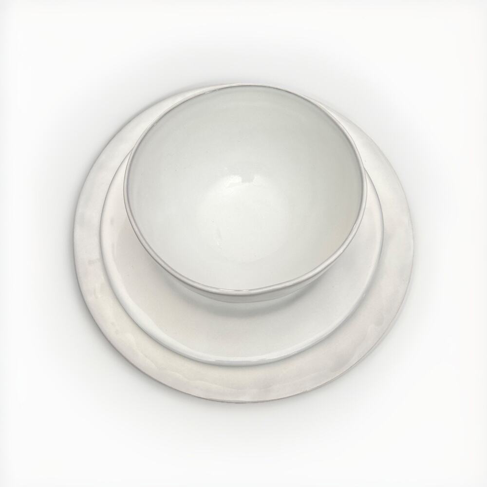 New 3 Pcs Juliska Quotidien White Truffle Cereal Bowl 9" Salad 11" Dinner Plates